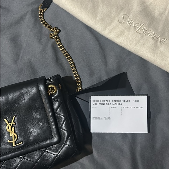 YSL Mini Nolita Purse (Black and Gold) - Picture 5 of 5